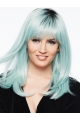 Nice Capless Long Straight White With Bangs Synthetic Women Wigs