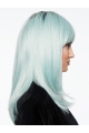 Nice Capless Long Straight White With Bangs Synthetic Women Wigs