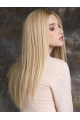 20'' Long Straight Blonde Layered Human Hair Women Wigs