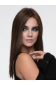 15" Straight Brown Without Bangs Monofilament Synthetic Women Wig 