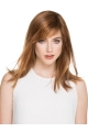 Brown 16" Long Straight Mono Top Synthetic Women Lace Wigs 