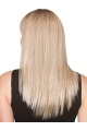 20''Long Blonde Straight Monofilament Human Hair Women Wigs