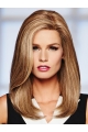 16'' Long Straight Monofilament Blonde Human Hair Women Wigs