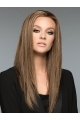 18'' Long Straight 100% Hand-Tied Monofilament Lace Front Remy Human Hair Women Wigs