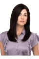 16'' long Straight Mono top Black With Bangs Human Hair Women Wigs