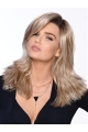 Discount 16" Long Straight Layered Lace Front Mono Synthetic Women Wigs