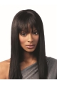 Capless Straight 16" Long African American Natural Human Hair Women Wigs