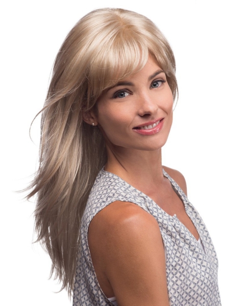 18'' Long Straight Blonde 100% Hand Tied Mono Synthetic Women Wigs