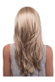 18'' Long Straight Blonde 100% Hand Tied Mono Synthetic Women Wigs