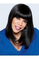  18'' Long Straight With Bangs Lace Front Wendy Williams Synthetic Women Wigs 