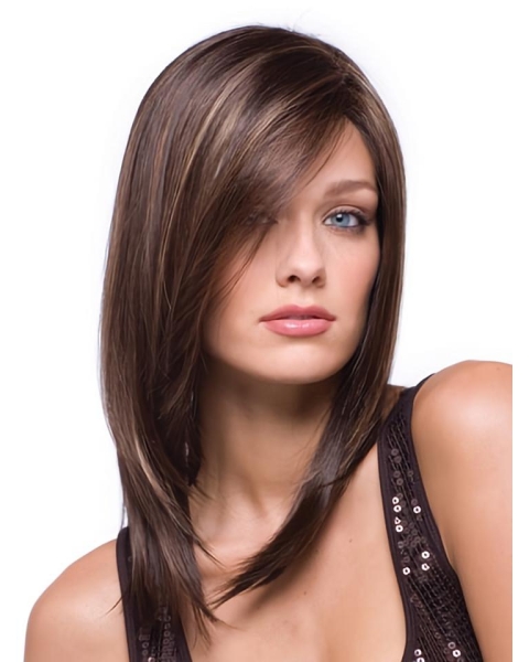 Gentle Auburn Capless Long Straight Synthetic  Women Wigs