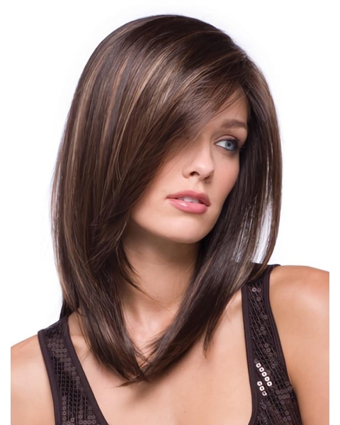 Gentle Auburn Capless Long Straight Synthetic  Women Wigs