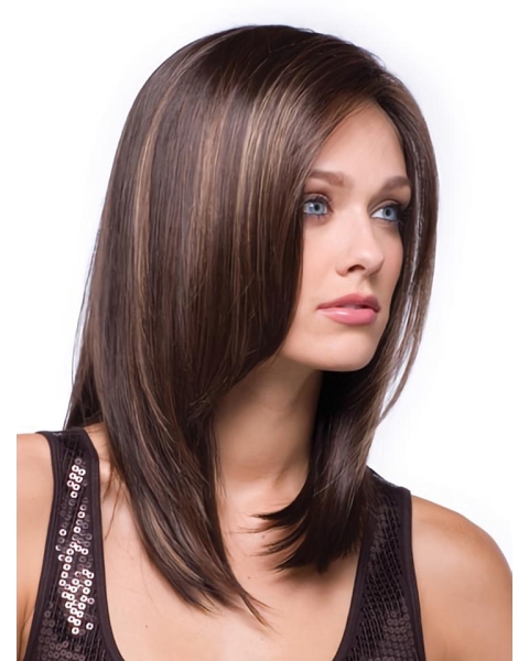 Gentle Auburn Capless Long Straight Synthetic  Women Wigs