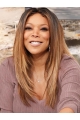  20 Inch Long Straight Lace Front Remy Human Hair Wendy Williams Inspired Celebrity Two Tone Women Wigs