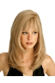 Popular 18'' Long Straight Blonde Monofilament Top 100% Hand-Tied Remy Human Hair Women Wigs