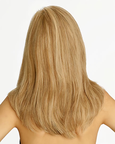 Popular 18'' Long Straight Blonde Monofilament Top 100% Hand-Tied Remy Human Hair Women Wigs