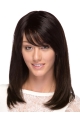 16'' Suitable Capless Brown Straight Long Human Hair Women Wigs