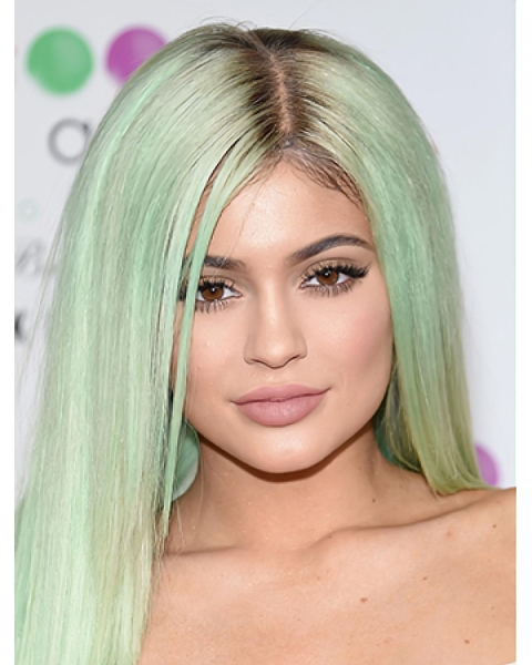 18'' Long High Quality Straight Without Bangs Capless Synthetic Kylie Jenner Inspired Women Wigs