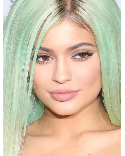 18'' Long High Quality Straight Without Bangs Capless Synthetic Kylie Jenner Inspired Women Wigs