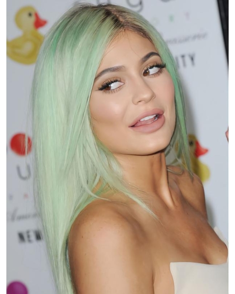 18'' Long High Quality Straight Without Bangs Capless Synthetic Kylie Jenner Inspired Women Wigs