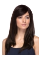 16'' Brown Straight Long Capless Human Hair Women Wigs