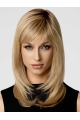 16'' Long Straight Capless Stylish Blonde  Synthetic Women Wigs