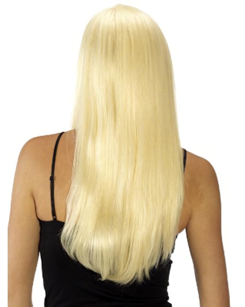 Blonde Long Straight Full Lace Remy Human Hair Women Wigs