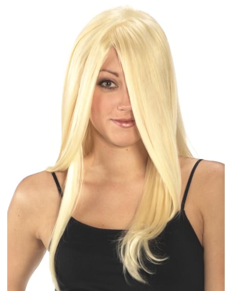 Blonde Long Straight Full Lace Remy Human Hair Women Wigs