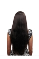 26'' Sleek Black Straight 100% Hand-Tied Mono Top Lace Front Remy Human Hair Women Wigs