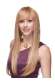 26'' Long Straight Blonde Monofilament Remy Human Hair Women Wigs