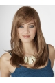 16'' Capless Fashional Long Straight Blonde With Bangs Synthetic Women Wigs