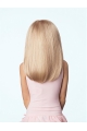 18'' High Quality Long Straight With Bangs Mono Top Lace Front Blonde Fabulous Synthetic Women Wigs