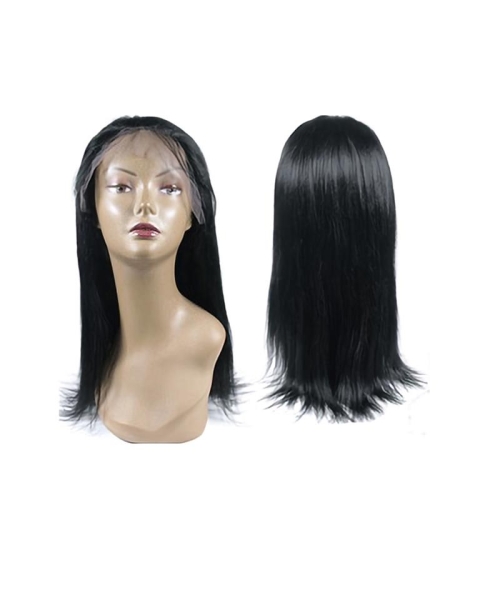 14'' Long Stylish Black Straight Full Lace Remy Human Hair Women Wigs