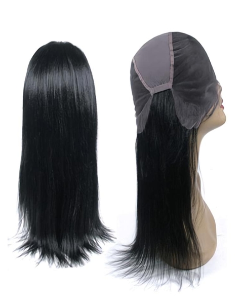 14'' Long Stylish Black Straight Full Lace Remy Human Hair Women Wigs