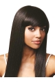 Easeful Black Straight Lace Front Long Human Hair Women Wigs