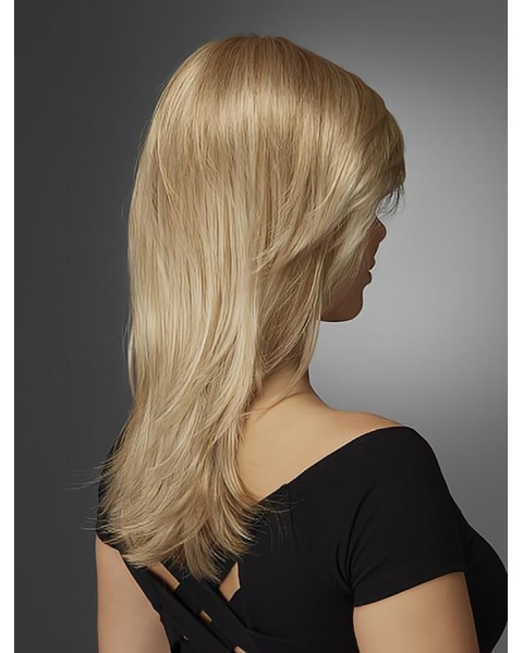 14'' Long Straight Blonde Monofilament Layered Beautiful Synthetic Women Wigs