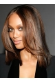 14'' Shoulder Lenght Tyra Banks Life-like Off-the-face Straight 100% Hand-Tied Full Lace Human Hair Women wig