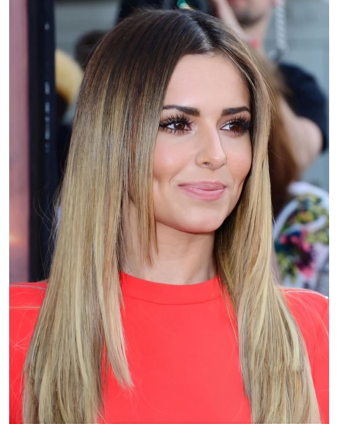 20'' Popular Long Straight Blonde Without Bangs Lace Front  Cheryl Cole Inspired Synthetic Women Wigs