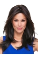 16'' Long Straight High Quality monofilament Lace Front Black Layered synthetic Women Wigs