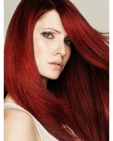 20'' beautiful Straight Long Mono top Dark Red Synthetic Women Wigs