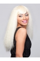 22'' Graceful Blonde Straight Long Capless Indian Remy Human Hair  Women African American Wigs