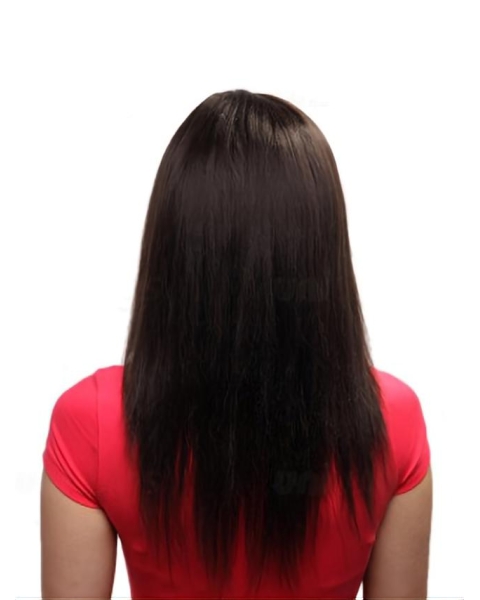 20'' Polite Auburn Straight 100% Hand-Tied Mono Top Remy Human Hair Long Women Wigs