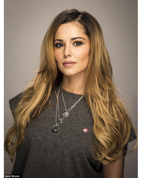 22''New Design Long Straight Without Bangs Lace Front Blonde  Remy Human Hair Cheryl Cole Inspired Women Wigs