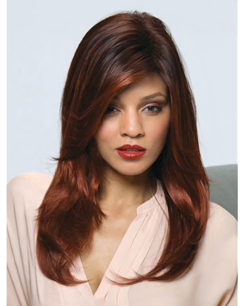 22'' Capless Unique Auburn Straight Capless Synthetic Long Women Wigs