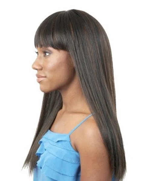 20'' Long Straight Capless Exquisite Black Straight Synthetic Women African American Wigs