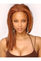 16''  Natural Long Straight Lace Front Human Hair Tyra Banks Women Celebrity Wigs 