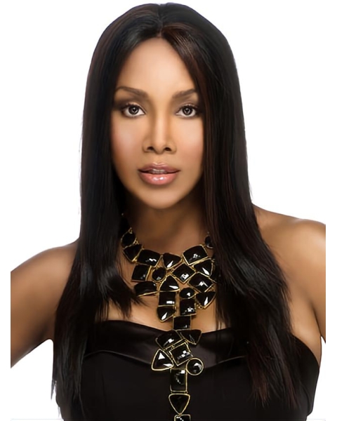 Incredible Black Straight Long Capless Heat Friendly Synthetic Women African American Wigs