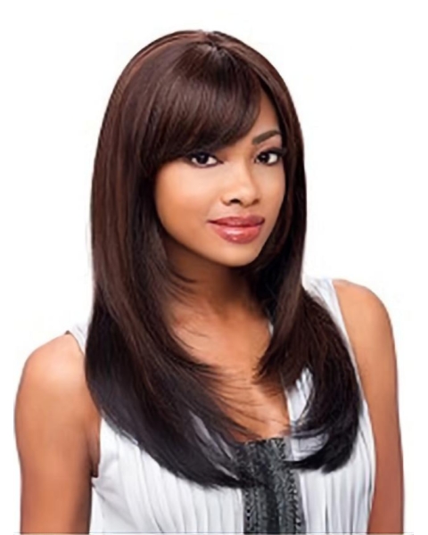 18'' Affordable Auburn Straight Capless Long Heat Friendly Synthetic Women African American Wigs