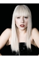 18'' Soft Straight With Bangs Capless Long Heat Friendly Synthetic  Women Lady Gaga Wigs