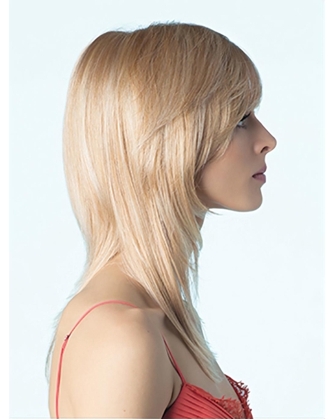 22'' New Design Long Straight Monofilament Blonde With Bangs Fabulous Synthetic Women Wigs